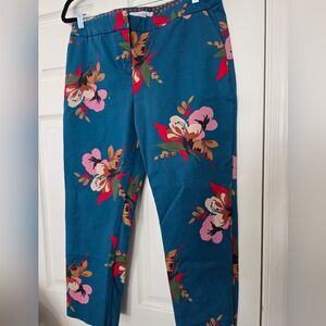 BODEN Womens floral Richmond Pants-Rare Slim Fit Size 12R Cropped BOHO